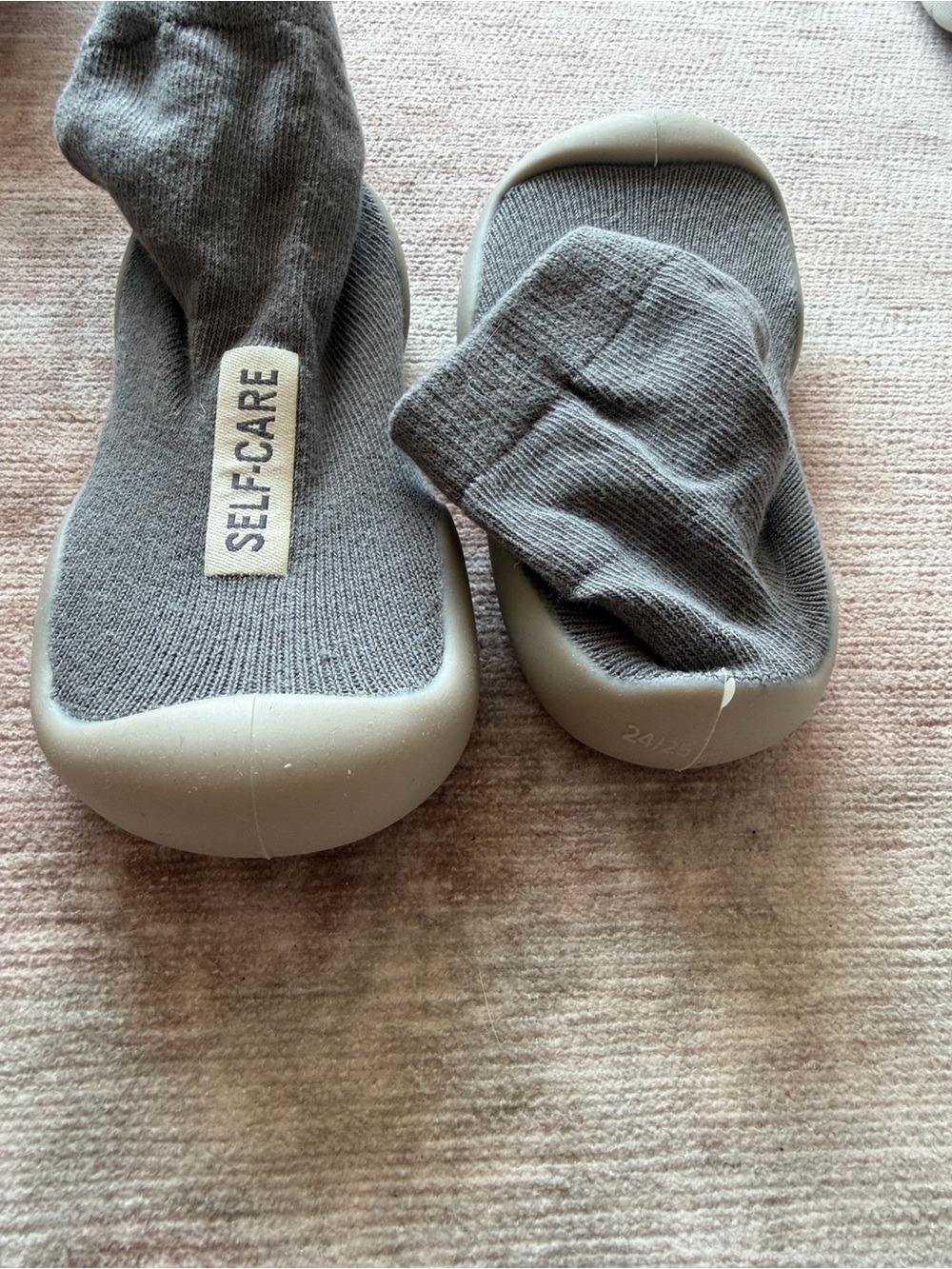 Kids Gray Brown Blue Slip On Sock Shoes NWOT - Picture 6 of 10
